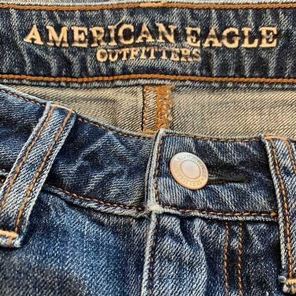 American Eagle Raw Hem Distressed Jean Skirt - Picture 3 of 6